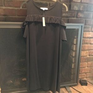 Loft Charcoal Cold Shoulder Dress